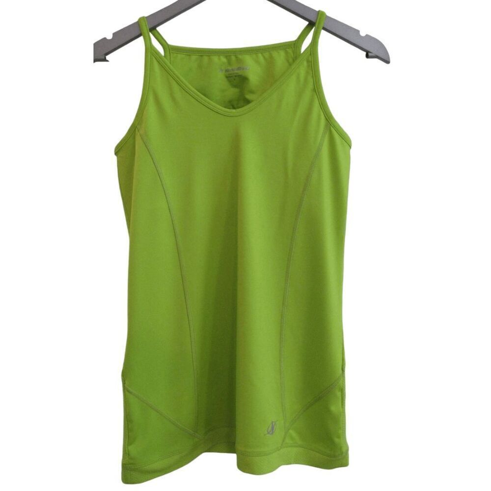 Nordictrack Citrus Green Active Tank Top Shelf‎ Bra & Zip Pocket S